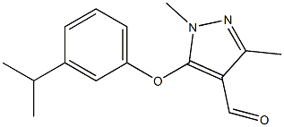 1,3-dimethyl-5-[3-(propan-2-yl)phenoxy]-1H-pyrazole-4-carbaldehyde 结构式