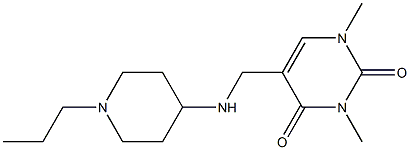 1,3-dimethyl-5-{[(1-propylpiperidin-4-yl)amino]methyl}-1,2,3,4-tetrahydropyrimidine-2,4-dione 结构式
