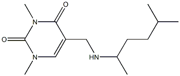 1,3-dimethyl-5-{[(5-methylhexan-2-yl)amino]methyl}-1,2,3,4-tetrahydropyrimidine-2,4-dione 结构式