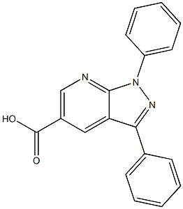 1,3-diphenyl-1H-pyrazolo[3,4-b]pyridine-5-carboxylic acid 结构式