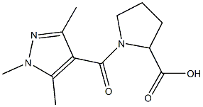 1-[(1,3,5-trimethyl-1H-pyrazol-4-yl)carbonyl]pyrrolidine-2-carboxylic acid 结构式