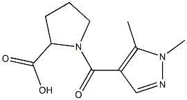 1-[(1,5-dimethyl-1H-pyrazol-4-yl)carbonyl]pyrrolidine-2-carboxylic acid 结构式