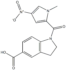 1-[(1-methyl-4-nitro-1H-pyrrol-2-yl)carbonyl]indoline-5-carboxylic acid 结构式