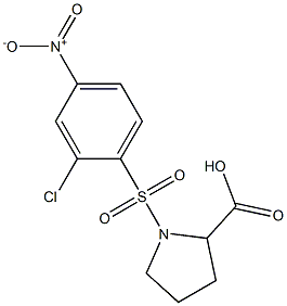 1-[(2-chloro-4-nitrobenzene)sulfonyl]pyrrolidine-2-carboxylic acid 结构式