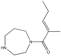 1-[(2E)-2-methylpent-2-enoyl]-1,4-diazepane 结构式