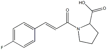 1-[(2E)-3-(4-fluorophenyl)prop-2-enoyl]pyrrolidine-2-carboxylic acid 结构式