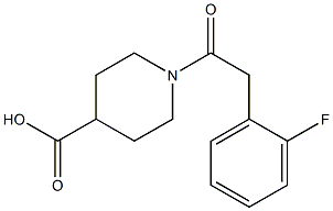 1-[(2-fluorophenyl)acetyl]piperidine-4-carboxylic acid 结构式