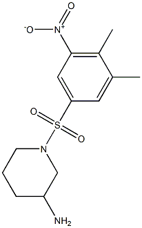 1-[(3,4-dimethyl-5-nitrobenzene)sulfonyl]piperidin-3-amine 结构式