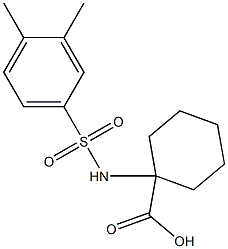 1-[(3,4-dimethylbenzene)sulfonamido]cyclohexane-1-carboxylic acid 结构式