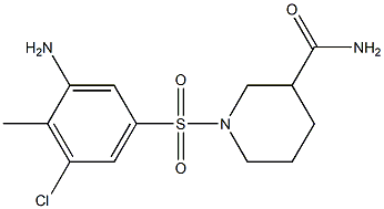 1-[(3-amino-5-chloro-4-methylbenzene)sulfonyl]piperidine-3-carboxamide 结构式