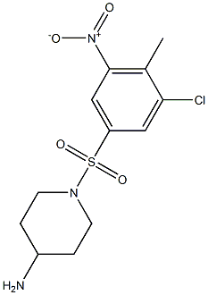 1-[(3-chloro-4-methyl-5-nitrobenzene)sulfonyl]piperidin-4-amine 结构式