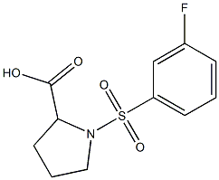 1-[(3-fluorophenyl)sulfonyl]pyrrolidine-2-carboxylic acid 结构式