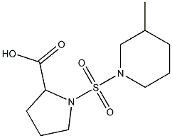 1-[(3-methylpiperidine-1-)sulfonyl]pyrrolidine-2-carboxylic acid 结构式