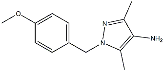 1-[(4-methoxyphenyl)methyl]-3,5-dimethyl-1H-pyrazol-4-amine 结构式