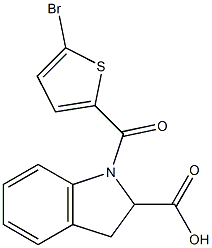 1-[(5-bromothiophen-2-yl)carbonyl]-2,3-dihydro-1H-indole-2-carboxylic acid 结构式