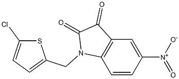 1-[(5-chlorothiophen-2-yl)methyl]-5-nitro-2,3-dihydro-1H-indole-2,3-dione 结构式