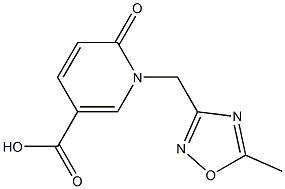 1-[(5-methyl-1,2,4-oxadiazol-3-yl)methyl]-6-oxo-1,6-dihydropyridine-3-carboxylic acid 结构式