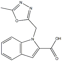 1-[(5-methyl-1,3,4-oxadiazol-2-yl)methyl]-1H-indole-2-carboxylic acid 结构式