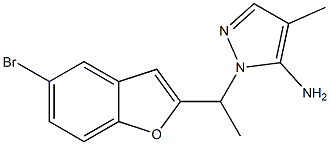 1-[1-(5-bromo-1-benzofuran-2-yl)ethyl]-4-methyl-1H-pyrazol-5-amine 结构式