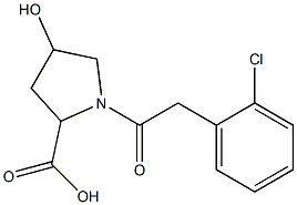 1-[2-(2-chlorophenyl)acetyl]-4-hydroxypyrrolidine-2-carboxylic acid 结构式