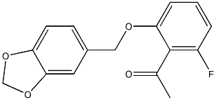 1-[2-(2H-1,3-benzodioxol-5-ylmethoxy)-6-fluorophenyl]ethan-1-one 结构式