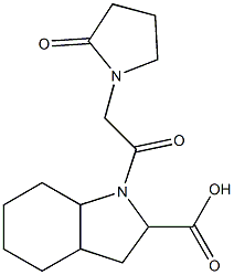1-[2-(2-oxopyrrolidin-1-yl)acetyl]-octahydro-1H-indole-2-carboxylic acid 结构式