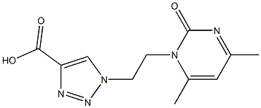 1-[2-(4,6-dimethyl-2-oxo-1,2-dihydropyrimidin-1-yl)ethyl]-1H-1,2,3-triazole-4-carboxylic acid 结构式