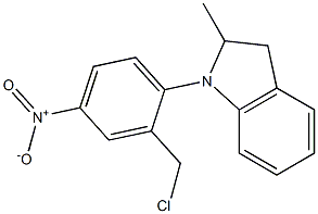 1-[2-(chloromethyl)-4-nitrophenyl]-2-methyl-2,3-dihydro-1H-indole 结构式