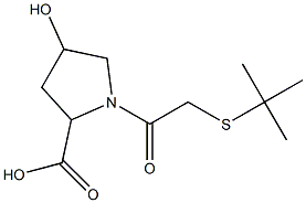 1-[2-(tert-butylsulfanyl)acetyl]-4-hydroxypyrrolidine-2-carboxylic acid 结构式