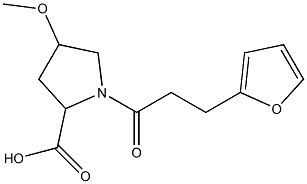 1-[3-(furan-2-yl)propanoyl]-4-methoxypyrrolidine-2-carboxylic acid 结构式