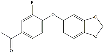 1-[4-(2H-1,3-benzodioxol-5-yloxy)-3-fluorophenyl]ethan-1-one 结构式