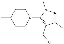 1-[4-(chloromethyl)-1,3-dimethyl-1H-pyrazol-5-yl]-4-methylpiperidine 结构式