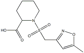 1-{[(5-methyl-1,2-oxazol-3-yl)methane]sulfonyl}piperidine-2-carboxylic acid 结构式