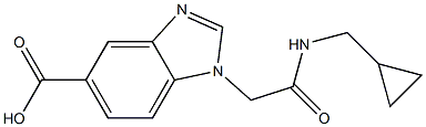 1-{[(cyclopropylmethyl)carbamoyl]methyl}-1H-1,3-benzodiazole-5-carboxylic acid 结构式