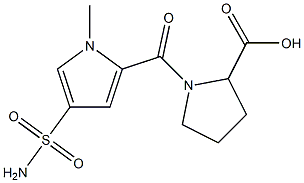 1-{[4-(aminosulfonyl)-1-methyl-1H-pyrrol-2-yl]carbonyl}pyrrolidine-2-carboxylic acid 结构式