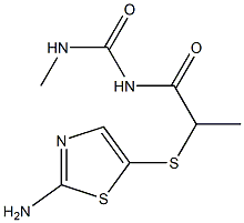 1-{2-[(2-amino-1,3-thiazol-5-yl)sulfanyl]propanoyl}-3-methylurea 结构式