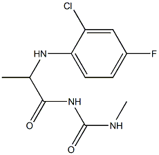 1-{2-[(2-chloro-4-fluorophenyl)amino]propanoyl}-3-methylurea 结构式