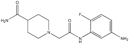 1-{2-[(5-amino-2-fluorophenyl)amino]-2-oxoethyl}piperidine-4-carboxamide 结构式