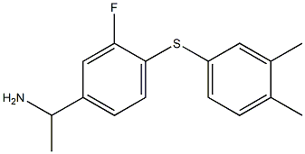 1-{4-[(3,4-dimethylphenyl)sulfanyl]-3-fluorophenyl}ethan-1-amine 结构式