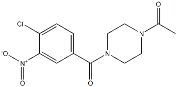 1-{4-[(4-chloro-3-nitrophenyl)carbonyl]piperazin-1-yl}ethan-1-one 结构式