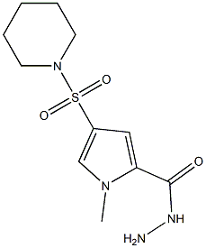 1-methyl-4-(piperidin-1-ylsulfonyl)-1H-pyrrole-2-carbohydrazide 结构式