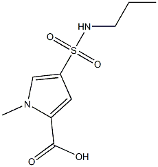 1-methyl-4-[(propylamino)sulfonyl]-1H-pyrrole-2-carboxylic acid 结构式