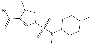 1-methyl-4-[methyl(1-methylpiperidin-4-yl)sulfamoyl]-1H-pyrrole-2-carboxylic acid 结构式