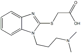 2-({1-[3-(dimethylamino)propyl]-1H-1,3-benzodiazol-2-yl}sulfanyl)acetic acid 结构式