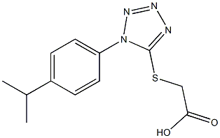 2-({1-[4-(propan-2-yl)phenyl]-1H-1,2,3,4-tetrazol-5-yl}sulfanyl)acetic acid 结构式