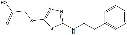 2-({5-[(2-phenylethyl)amino]-1,3,4-thiadiazol-2-yl}sulfanyl)acetic acid 结构式