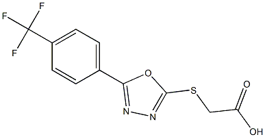 2-({5-[4-(trifluoromethyl)phenyl]-1,3,4-oxadiazol-2-yl}sulfanyl)acetic acid 结构式