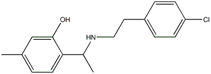 2-(1-{[2-(4-chlorophenyl)ethyl]amino}ethyl)-5-methylphenol 结构式