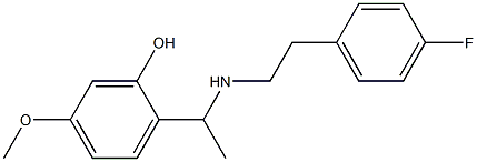 2-(1-{[2-(4-fluorophenyl)ethyl]amino}ethyl)-5-methoxyphenol 结构式