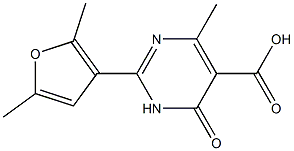 2-(2,5-dimethyl-3-furyl)-4-methyl-6-oxo-1,6-dihydropyrimidine-5-carboxylic acid 结构式